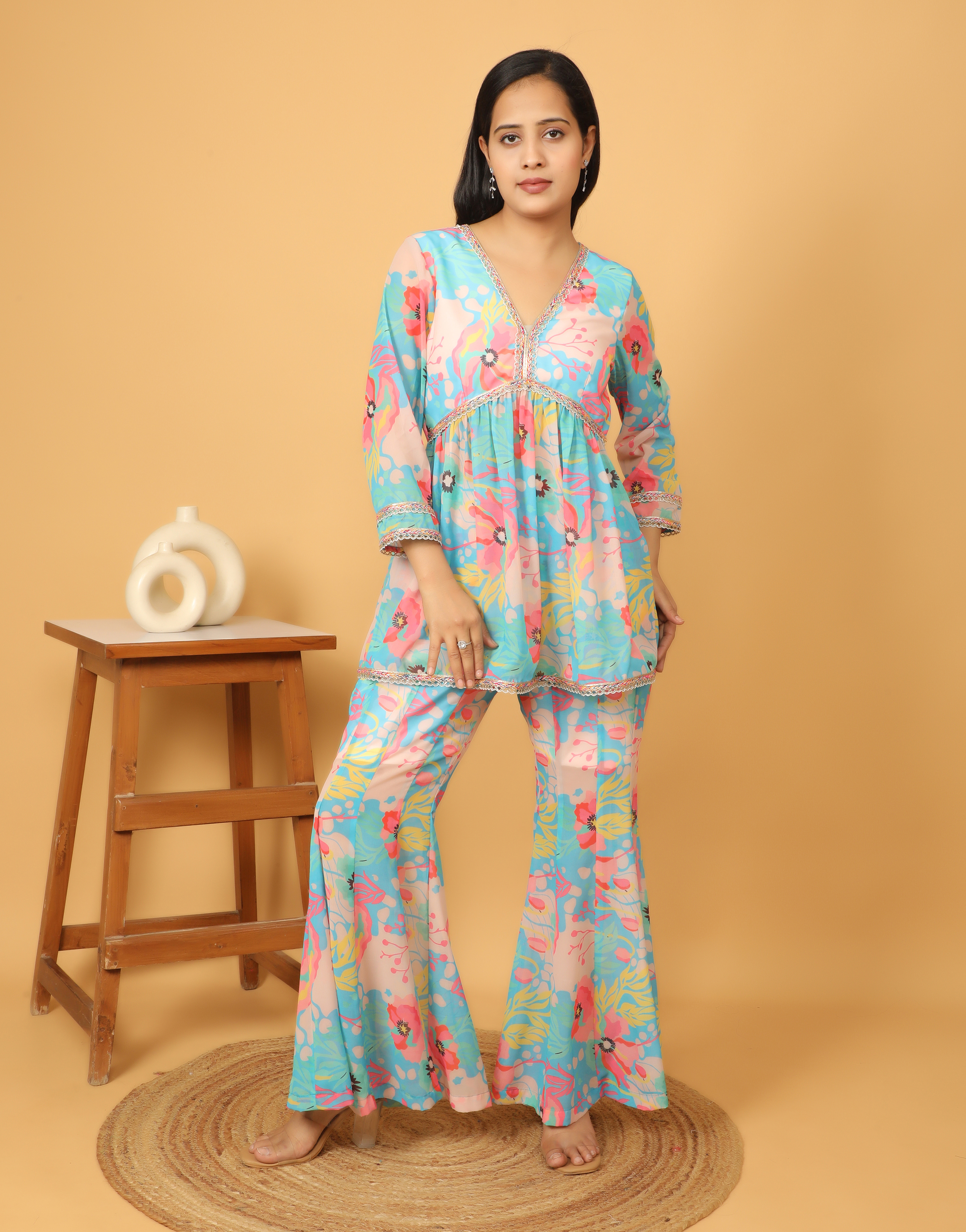 Multi Print Co-Ord Set For Festive Wear