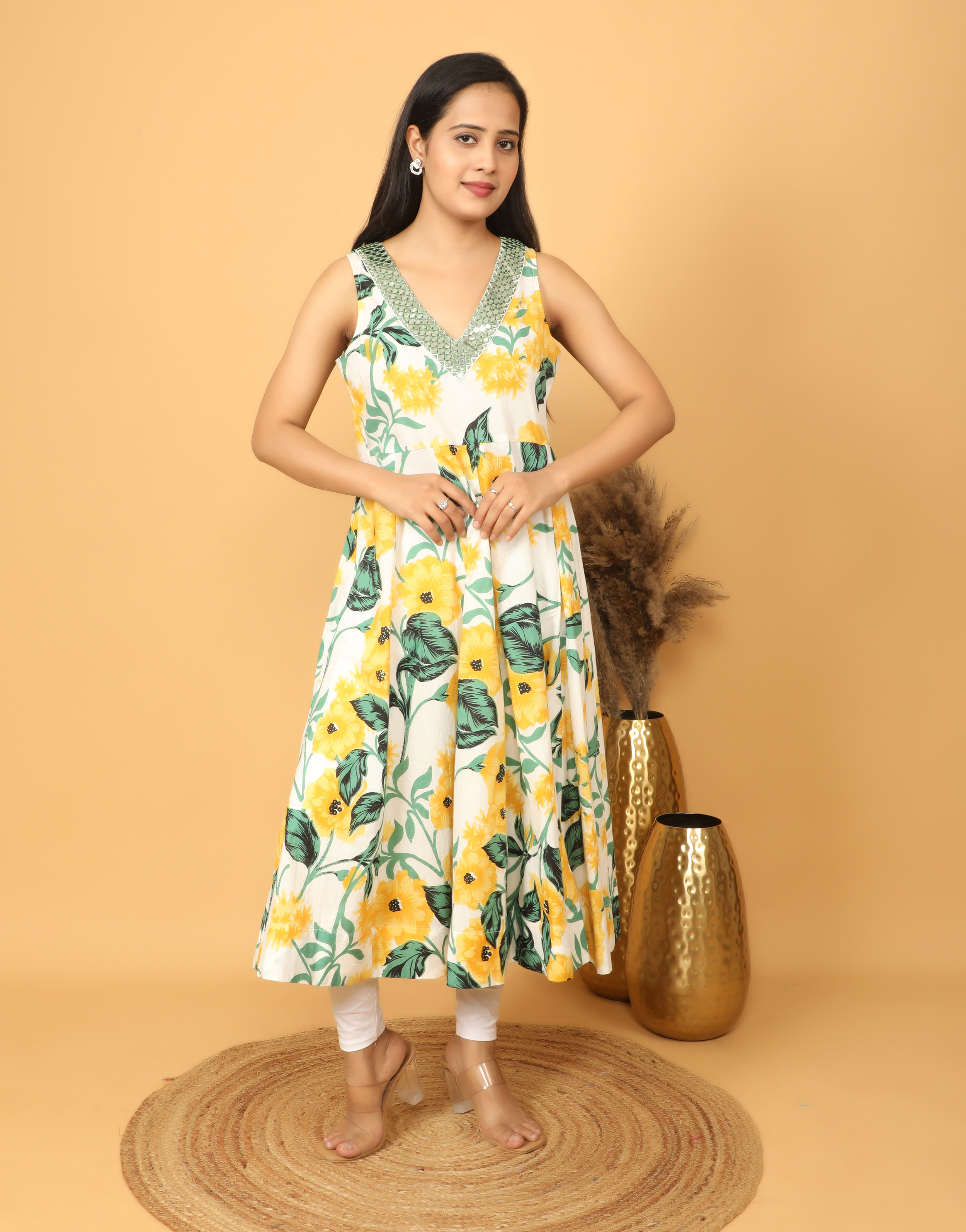 Women’s Floral Printed Anarkali Kurta
