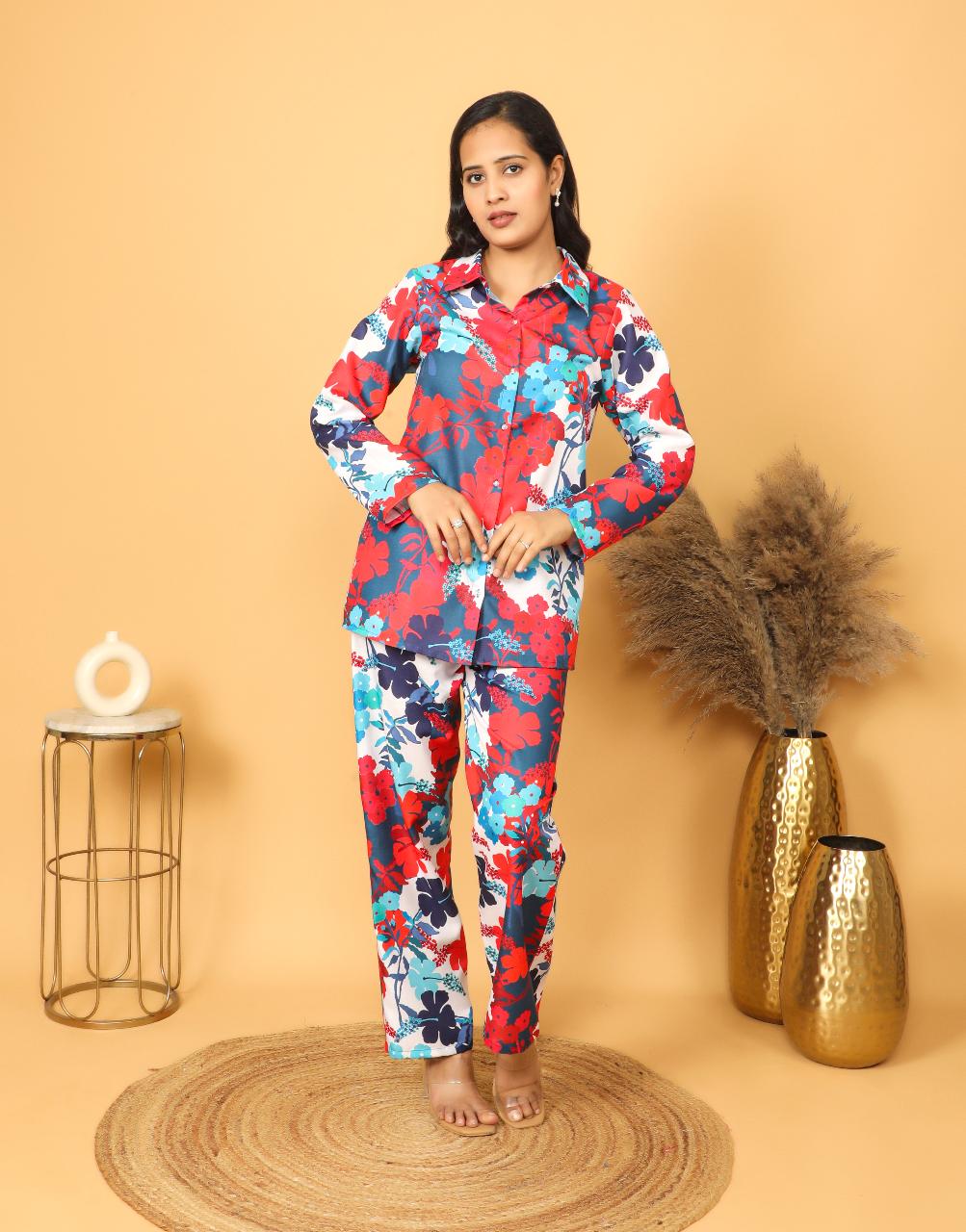 Womens Stylish Floral Printed Co-ord Set