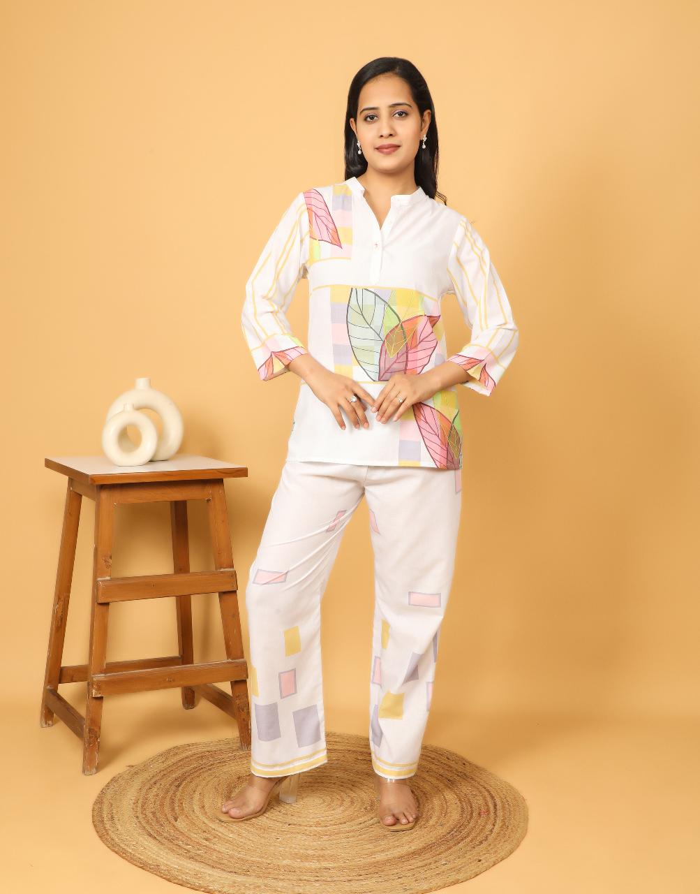 Women's Multi Printed Cotton Co-ord Set