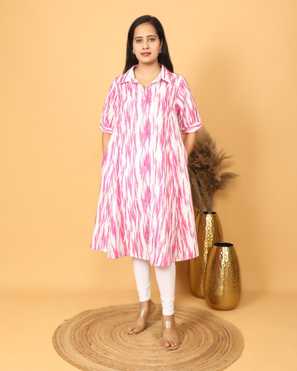 Women’s Striped Cotton Blend Shirt Dress